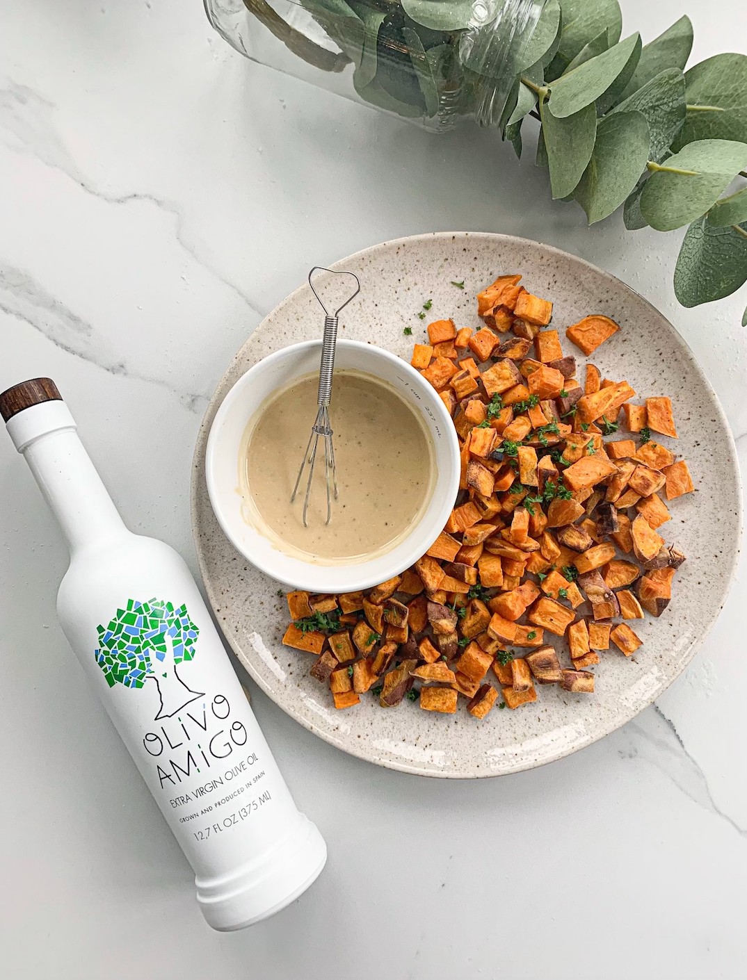 Roasted Sweet Potatoes with a Maple Tahini Drizzle &ndash; OLIVO AMIGO