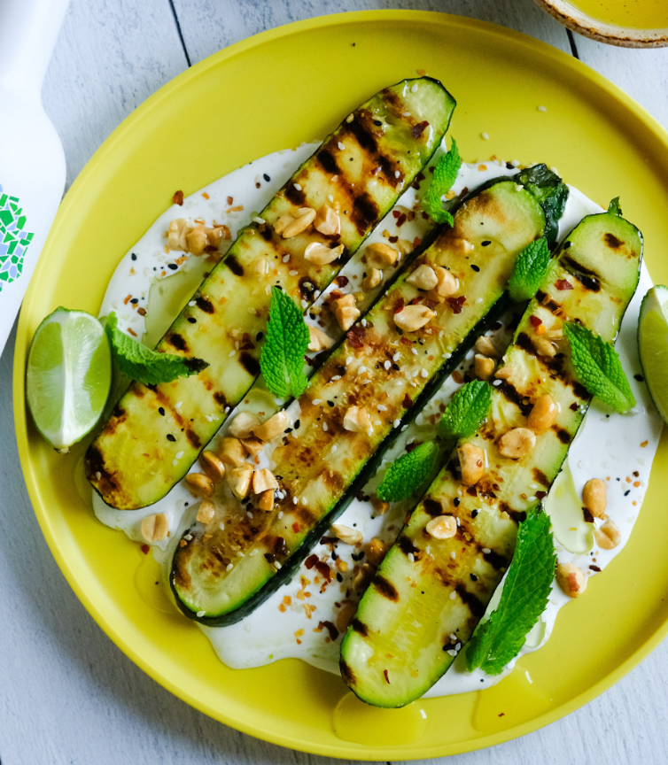 Grilled Zucchini with a Labneh Dressing OLIVO AMIGO