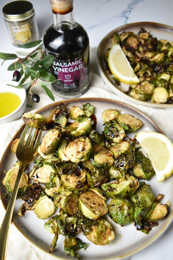 Air Fried Balsamic Brussels Sprouts