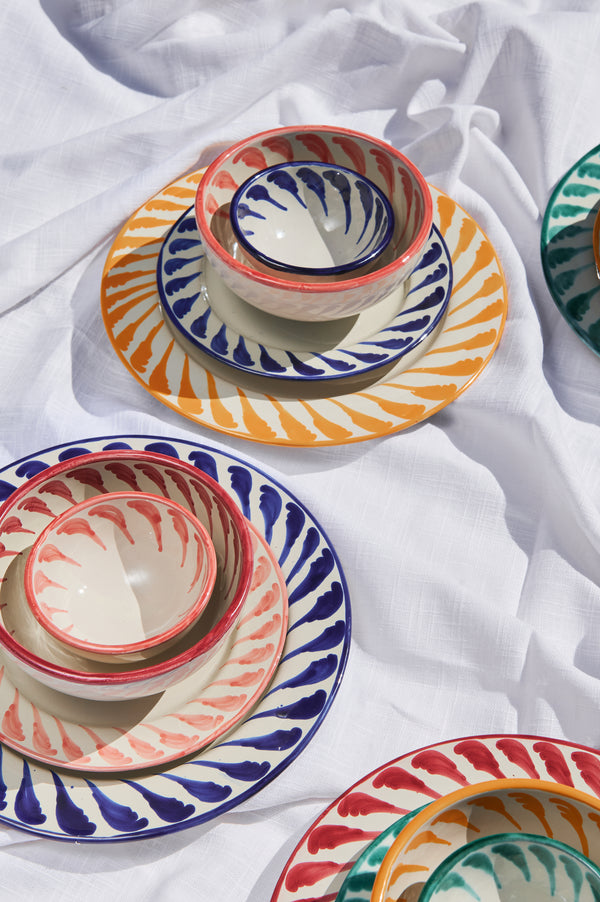 Handmade ceramics, olivo amigo, salad plate, small bowl, dinner plate, large bowl