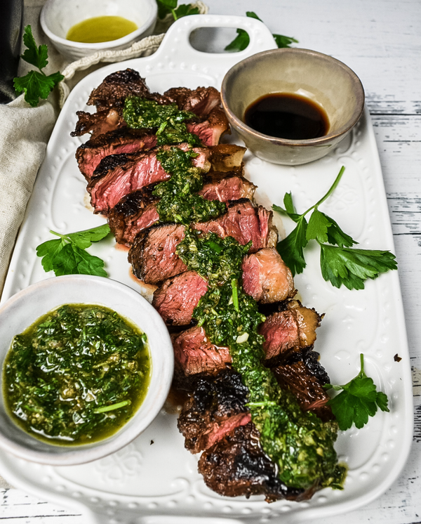 Olivo Amigo, yourolivoamigo, evoo, olive oil, extra virgin olive oil, vitality olive oil, joy olive oil, spark balsamic vinegar, elevate spices, salsa verde recipe, steak recipe